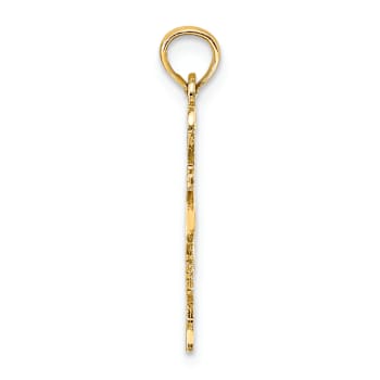 14k Yellow Gold Solid Texas State Pendant