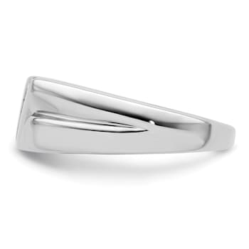 Rhodium Over 14K White Gold Lab Grown Diamond Men's Ring