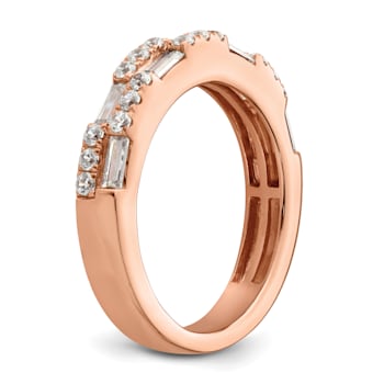 14K Rose Gold Diamond Wedding Band 1.01ctw