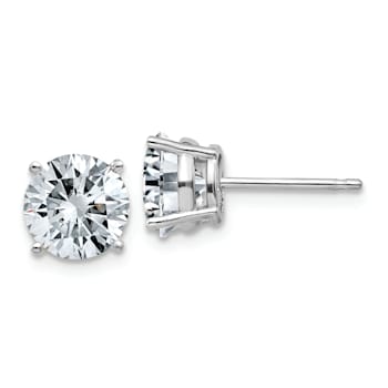 Rhodium Over 14K White Gold 2.50ct. 7.0mm Round G H I True Light
Moissanite Earrings