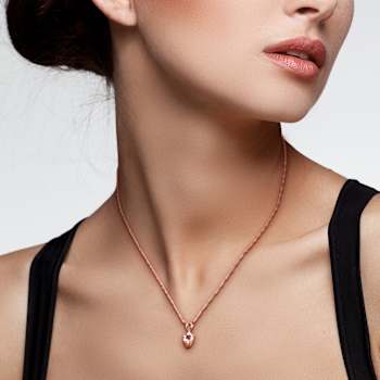 Morganite & Diamond 10K Rose Gold Pendant With Chain 0.52ctw