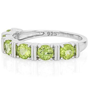 Peridot Six-Stone Band Ring In Sterling Silver 1.50ctw