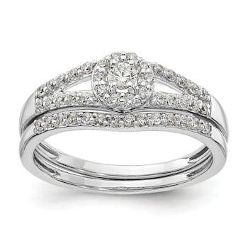 Rhodium Over 10K White Gold Lab Grown Diamond Complete Halo Engagement
Ring 0.34ctw