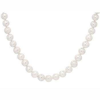 8mm Cultured Freshwater Pearl Strand Necklace in Sterling Silver