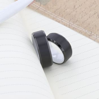 SIGMA Black Tungsten Brushed Center Men’s Wedding Band with Polished
Edges & White Interior 8mm