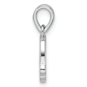 Rhodium Over Sterling Silver Multi-color Enamel Rainbow Children's Pendant