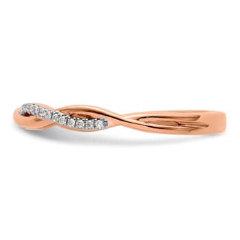 14K Rose Gold Stackable Expressions Diamond Twist Ring 0.084ctw