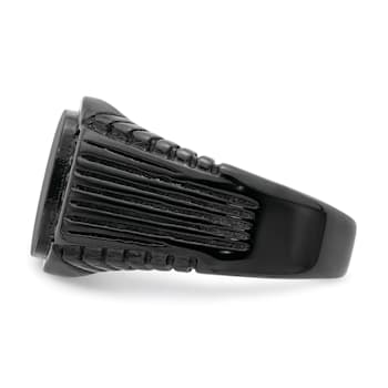 Stainless Steel Polished Black IP-plated with Black Cubic Zirconia
Signet Ring