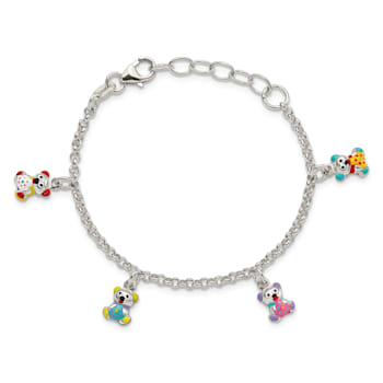 Sterling Silver Multi-color Enameled Bears with 1-inch Extensions
Children's Bracelet