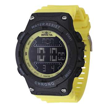 Invicta Invicta Racing 52mm Black Dial Yellow Polyurethane Digital Watch