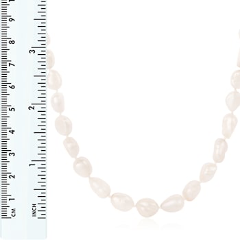9-10mm White Cultured Freshwater Pearl endless Necklace