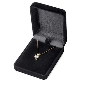 White Cubic Zirconia 14k Yellow Gold Pendant With Chain 1.00ctw