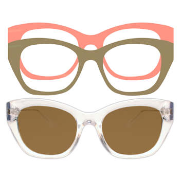 Peach Glamor Weslyn Sunglasses and Eyewear Applique Set- 1 Pair
Sunglasses, 2  Appliques