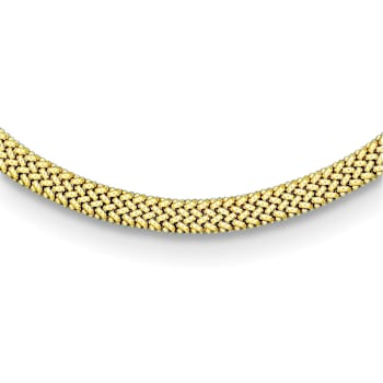 18K Yellow Gold 8mm Mesh 16-inch Omega Necklace