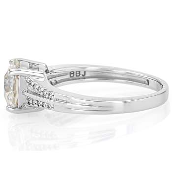 Diamond Simulant Castle Cut And White Zircon Ring In Platinum Over
Sterling Silver 3.49ctw