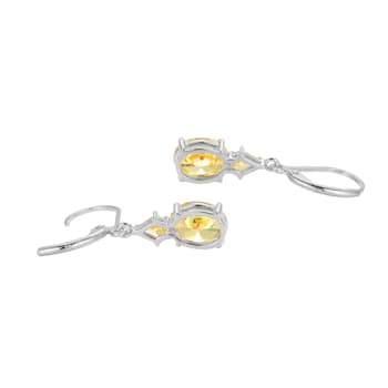 Yellow Cubic Zirconia Platinum Over Sterling Silver November Birthstone
Earrings 6.63ctw
