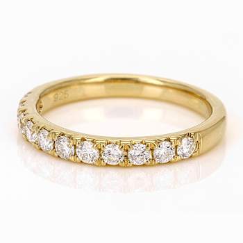 Polished Lab-Grown Diamond Band Ring 0.50ctw In 14K Gold Over Sterling Silver