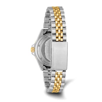 Ladies Charles Hubert Two-tone Stainless Steel Black Dial Watch