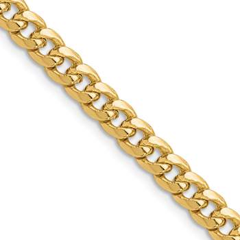 14k Yellow Gold 5.25mm Miami Cuban Link 18 Inch Chain