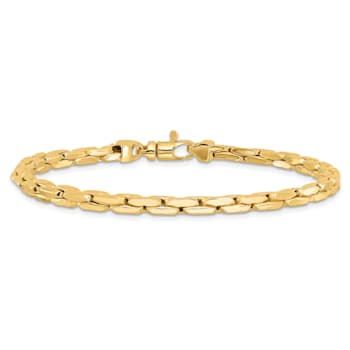 14K Yellow Gold Polished 4.5mm Fancy Link Bracelet