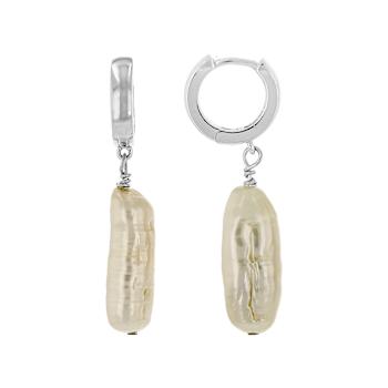 Freshwater Pearl Drop Earrings In Sterling Silver