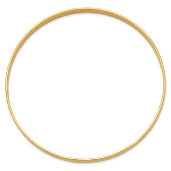 14k Yellow Gold 4mm Solid Polished Half-Round Slip-On Bangle