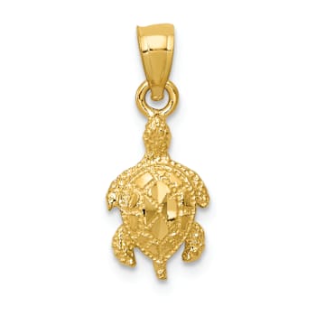 14K Yellow Gold Turtle Pendant