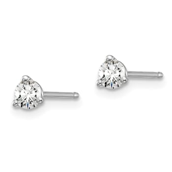 14K White Gold Lab Grown Diamond 1/4ctw Certified VS/SI GH 3-Prong Earrings