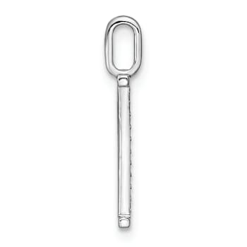 14K White Gold Diamond Lower Case Letter P Initial Pendant