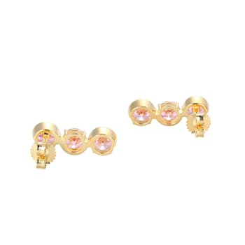Pink Cubic Zirconia 18k Yellow Gold Over Silver October Birthstone
Earrings 8.21ctw