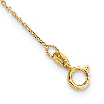 14k Yellow Gold Polished and Filigree Patterned Textured Heart Stations
Cable Link 17 Inch Necklace