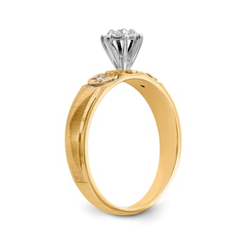 14K Yellow Gold AA Quality Engagement Ring 0.07ctw