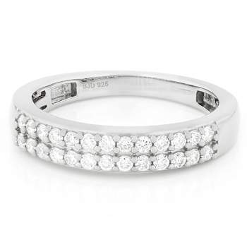 Lab-Grown Diamond Band Ring In Sterling Silver 0.40ctw