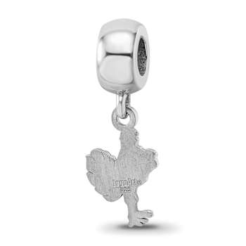 Sterling Silver Rhodium-plated LogoArt Virginia Tech Small Dangle Bead