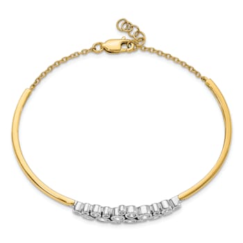 14K Two-Tone Lab Grown Diamond VS/SI GH, Bangle Bracelet 0.997ctw