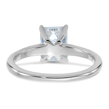 Rhodium Over 14K White Gold 1 3/4 ct. G H I True Light Emerald
Moissanite Solitaire Ring