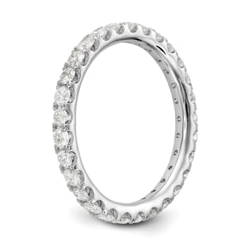 Rhodium Over 14K White Gold Lab Grown Diamond SI1/SI2, G H I, Eternity Band