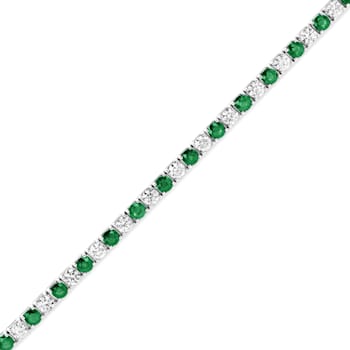 6.25ctw Emerald and Diamond Bracelet in 14k White Gold