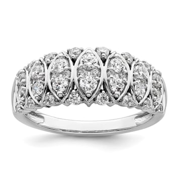 Rhodium Over 14K White Gold Diamond Band 0.76ctw