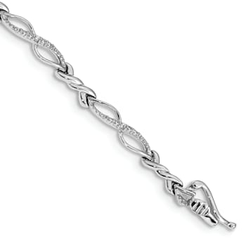 Rhodium Over 14k White Gold Diamond Bracelet