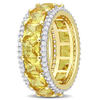 Yellow Sapphire and Diamond 14K Yellow Gold Ring 5.37ctw