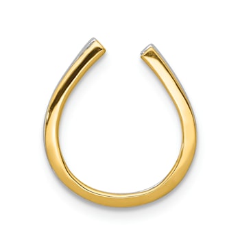 14K Two-tone Gold Diamond Horseshoe Chain Slide Pendant