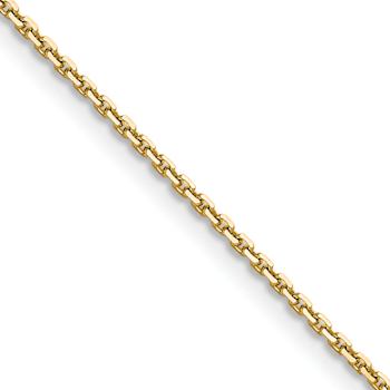 14k Yellow Gold 1.2mm Solid Diamond-Cut Cable 26 Inch Chain