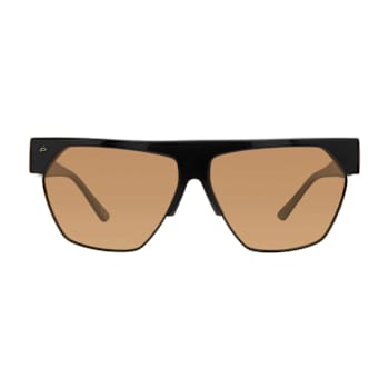 Prive Revaux Spicy Black Frame / Amber Lenses Rectangular Sunglasses