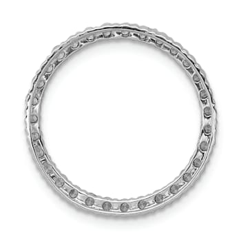 Rhodium Over 10k White Gold 0.62 ctw Diamond Circle Chain Slide Pendant