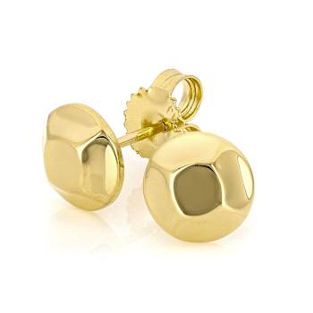 Polished 18K Gold Over Sterling Silver Ball Stud Earrings