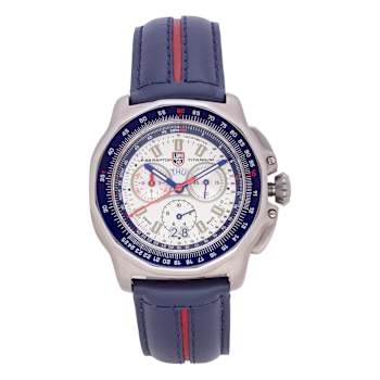 Luminox F-22 Raptor 44mm Leather Strap Silver Dial Swiss Quartz Watch