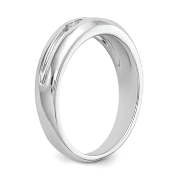 Rhodium Over 14K White Gold Lab Grown Diamond SI1/SI2, G H I, Men's Band