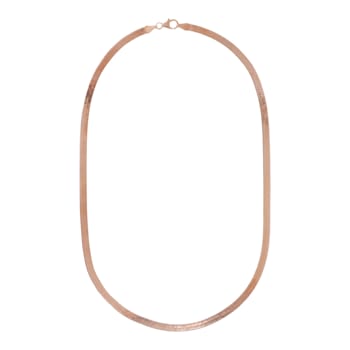 18K Rose Gold Plated Sterling Silver 4.50 mm Flexible Herringbone
18" Necklace