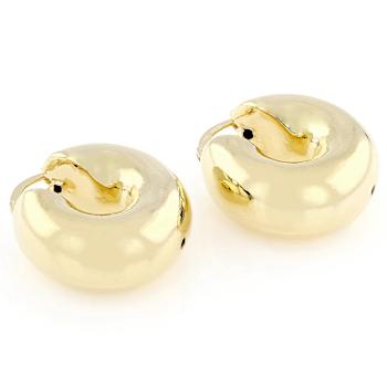 Chunky Tube Hoop Earrings In 18K Gold Over Bronze